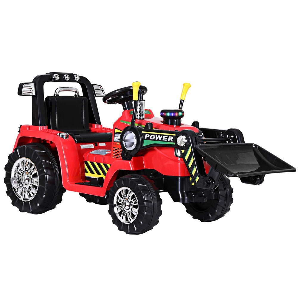 Kids 6V Ride On Dozer Loader Electric Car - Red - Homecoze