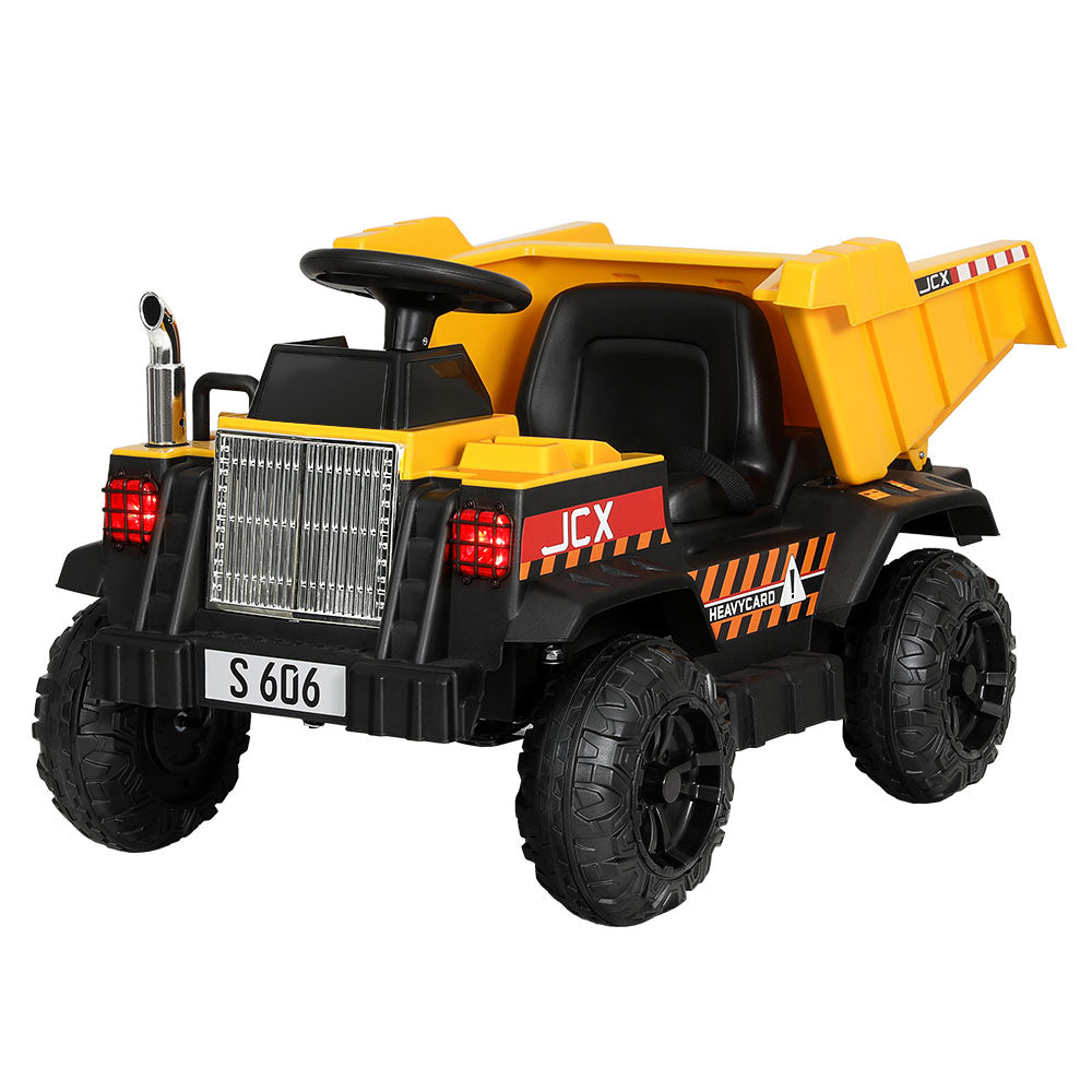 Kids 6V Ride On Dumptruck Electric Car - Yellow - Homecoze