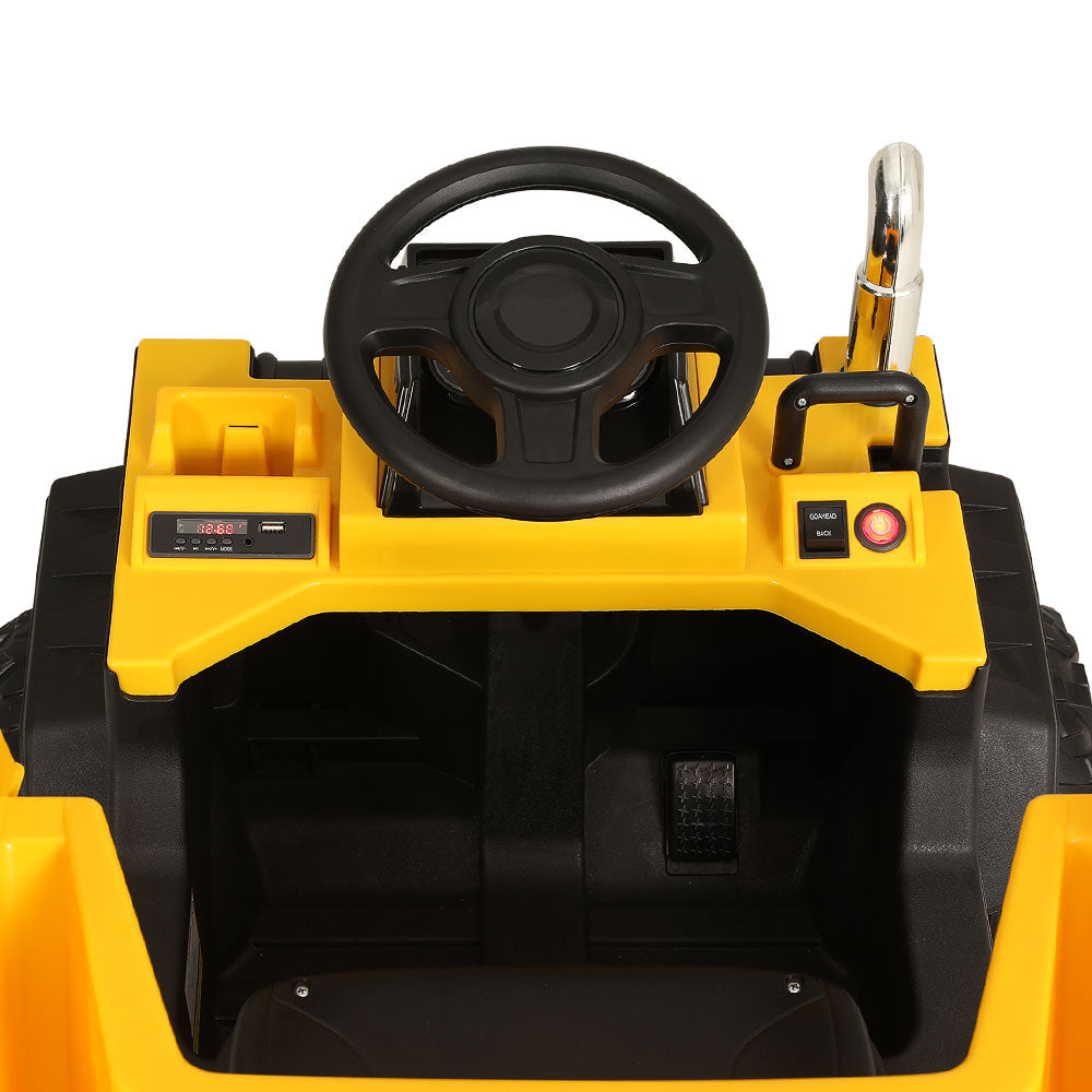 Kids 6V Ride On Dumptruck Electric Car - Yellow - Homecoze
