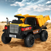 Kids 6V Ride On Dumptruck Electric Car - Yellow - Homecoze