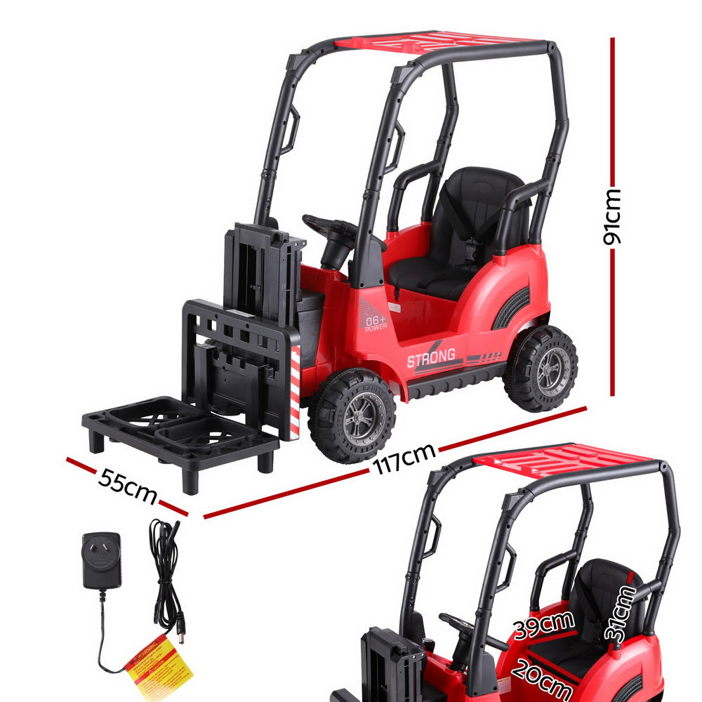Kids Electric Ride Forklift Car with Remote 12V - Red - Homecoze