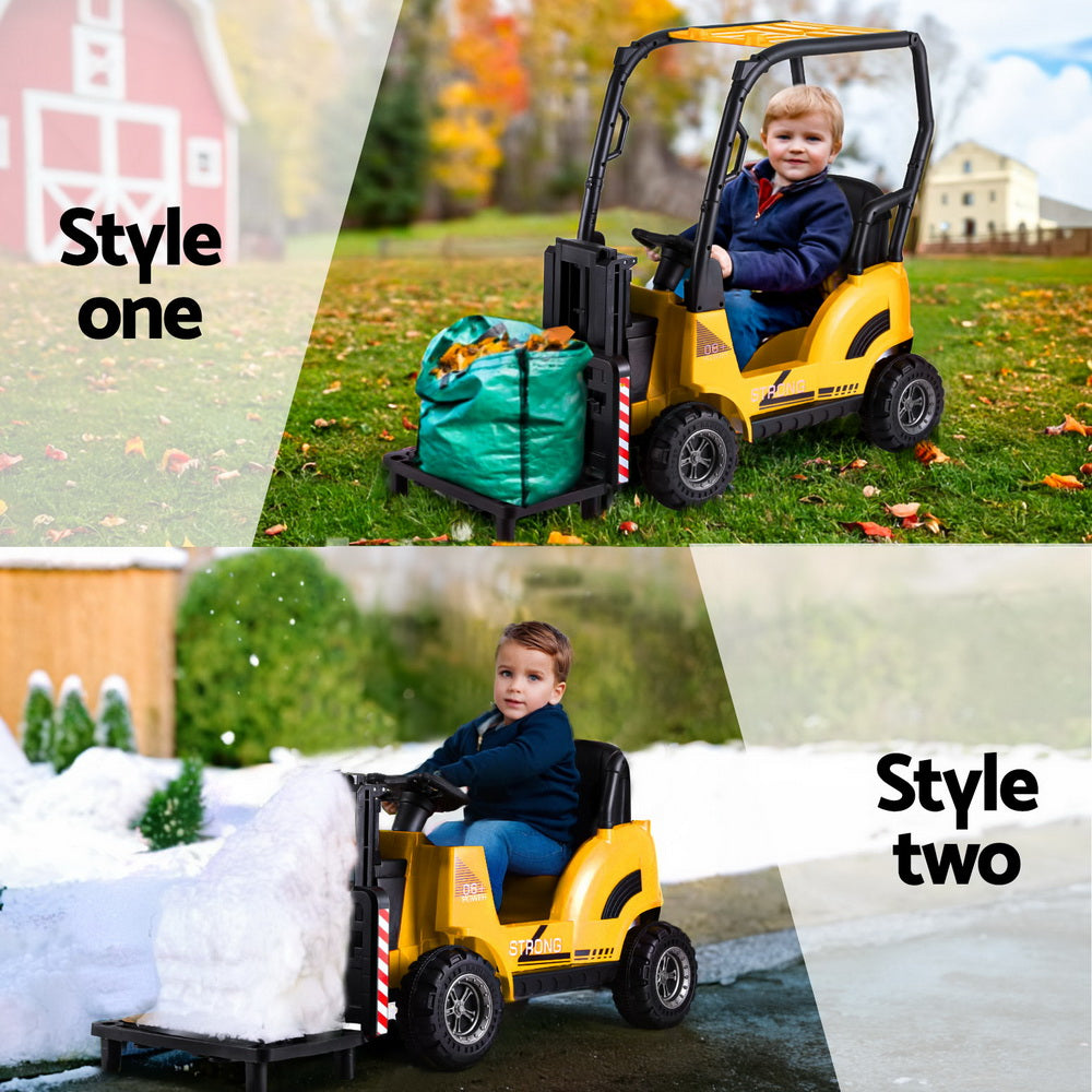 Kids Electric Ride Forklift Car with Remote 12V - Yellow - Homecoze
