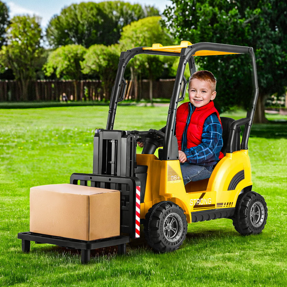 Kids Electric Ride Forklift Car with Remote 12V - Yellow - Homecoze