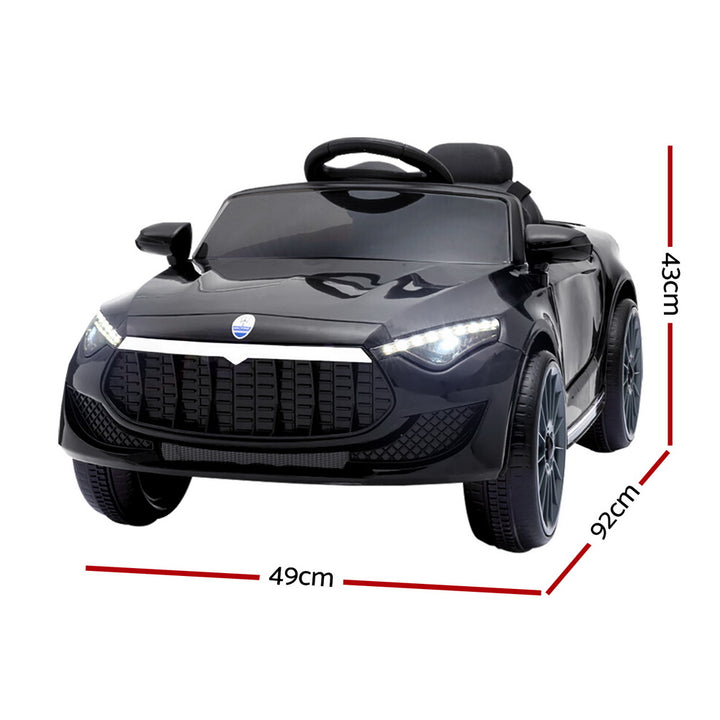 Kids Ride On Car Electric Toys 12V Battery Remote Control Black MP3 LED - Homecoze