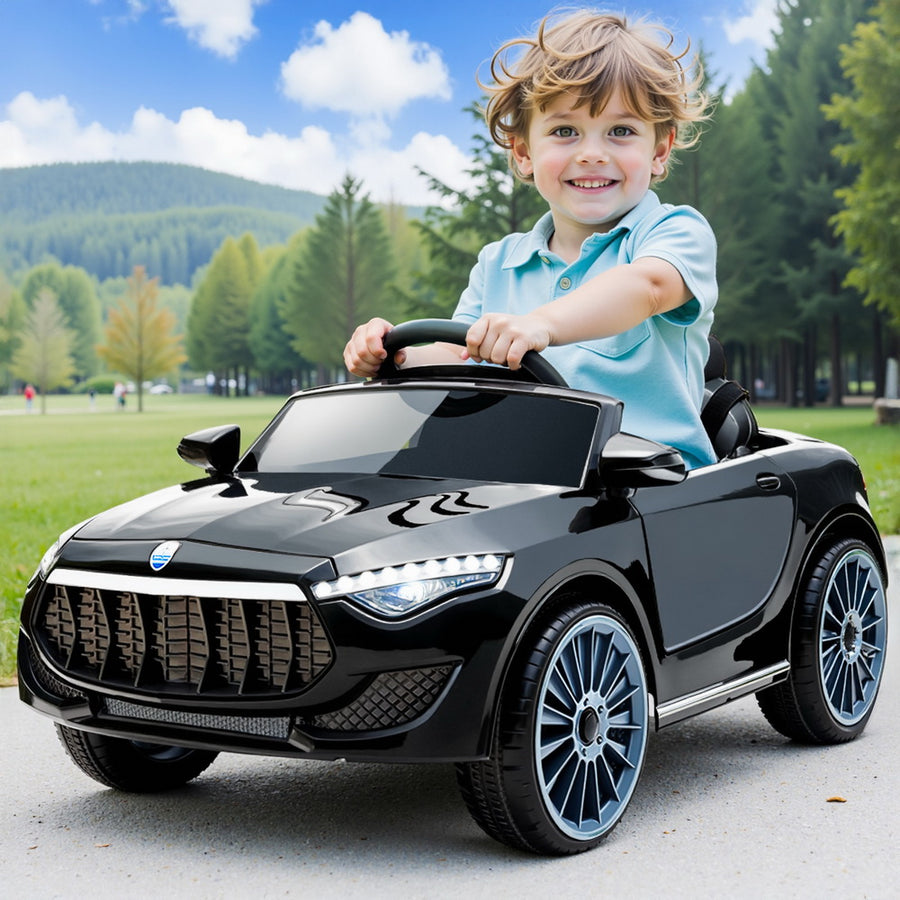 Kids Ride On Car Electric Toys 12V Battery Remote Control Black MP3 LED - Homecoze