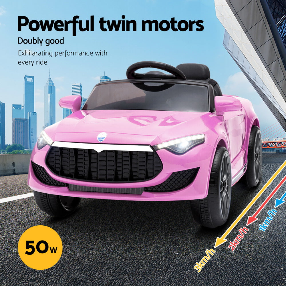 Kids Ride On Car Battery Electric Toy Remote Control Pink Cars Dual Motor - Homecoze