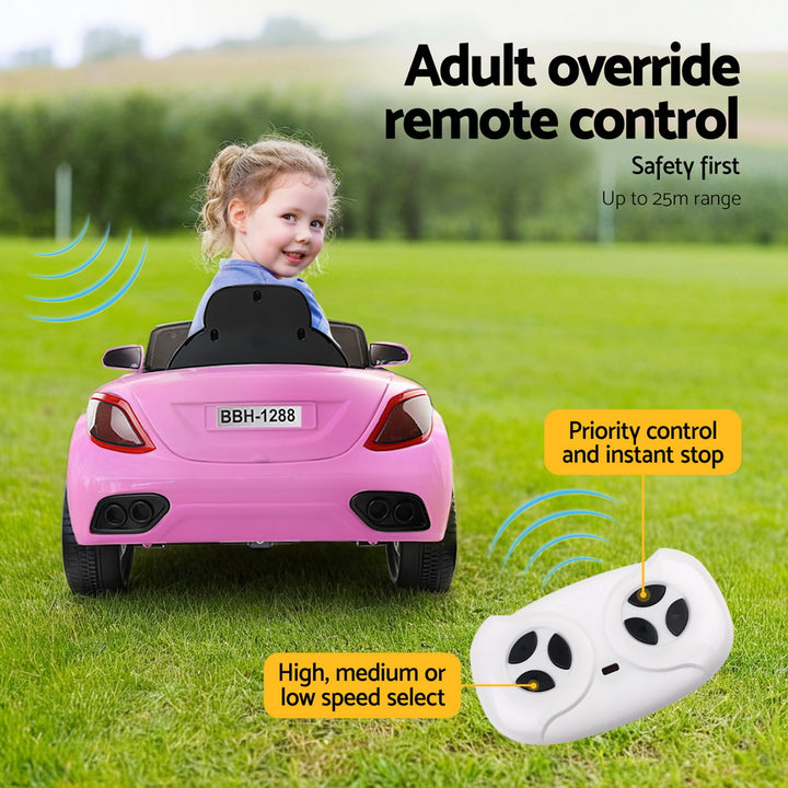 Kids Ride On Car Battery Electric Toy Remote Control Pink Cars Dual Motor - Homecoze