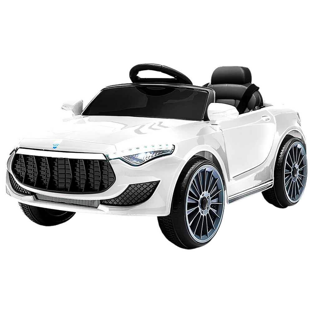 Kids Ride On Car Electric Toys 12V Battery Remote Control White MP3 LED - Homecoze