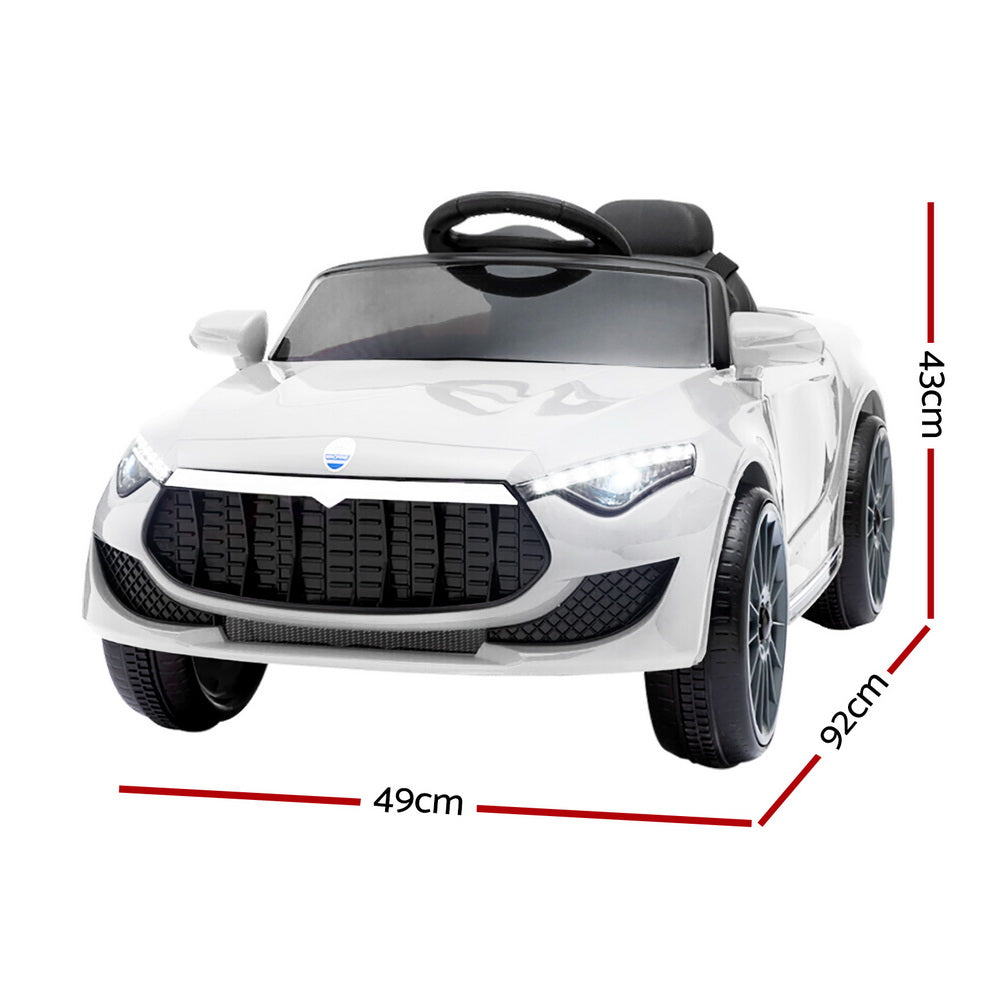 Kids Ride On Car Electric Toys 12V Battery Remote Control White MP3 LED - Homecoze
