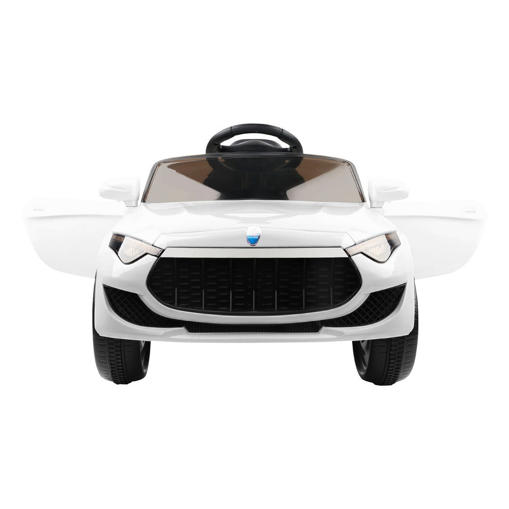 Kids Ride On Car Electric Toys 12V Battery Remote Control White MP3 LED - Homecoze