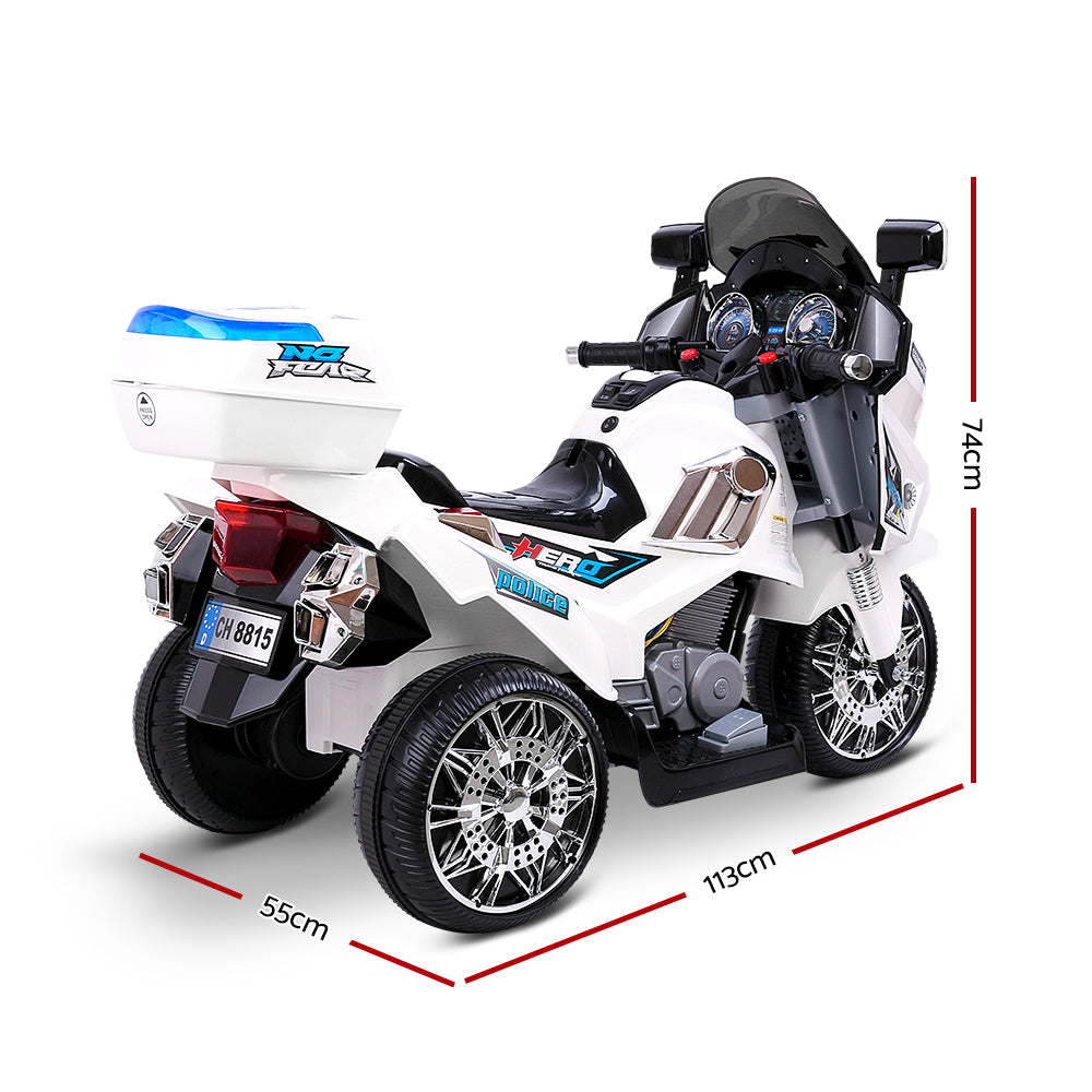 Kids Ride On Motorbike Motorcycle Car White - Homecoze