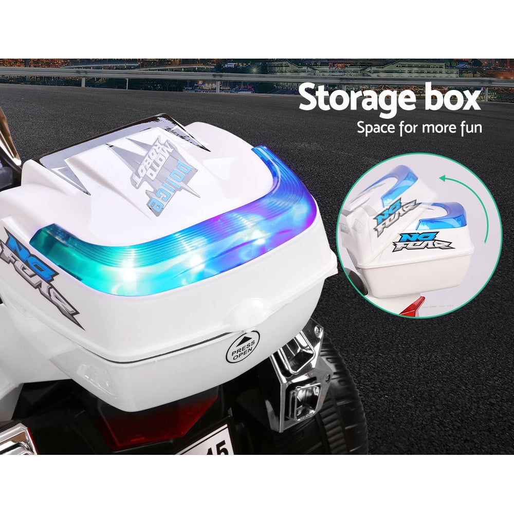 Kids Ride On Motorbike Motorcycle Car White - Homecoze