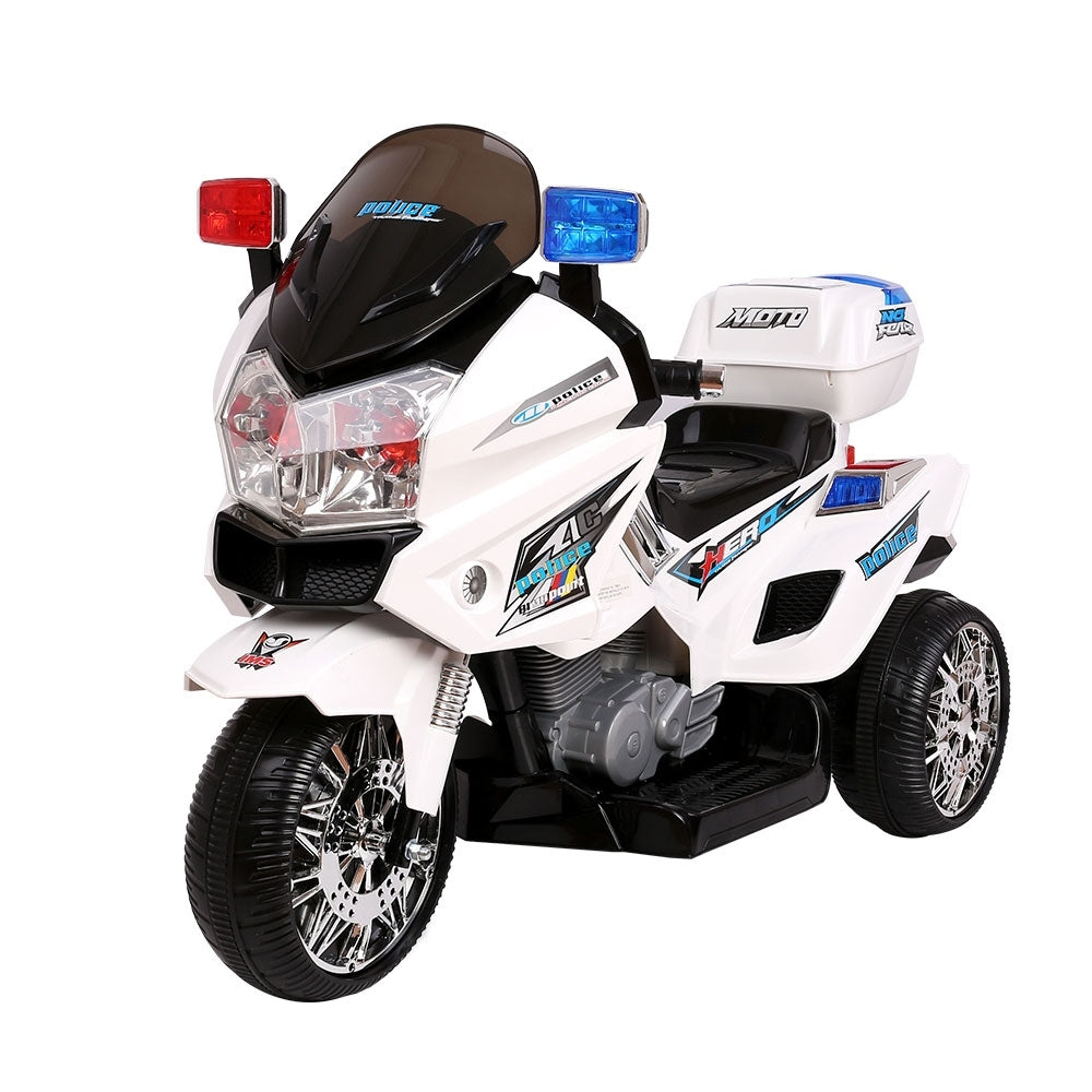 Kids Ride On Motorbike Motorcycle Car White - Homecoze