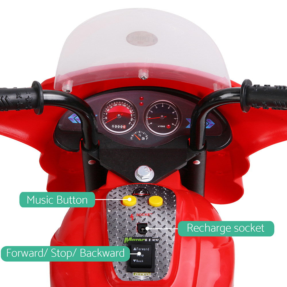 Kids Battery Powered Ride On Motorcycle Red - Homecoze