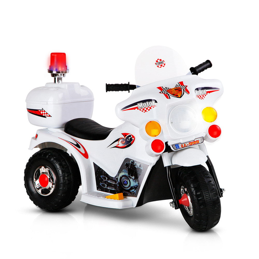 Kids Ride On Motorbike Motorcycle Car Toys White - Homecoze