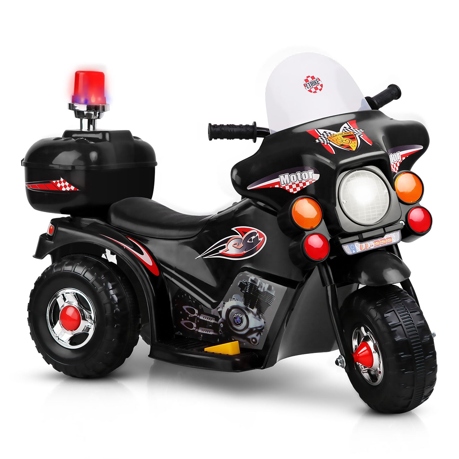 Kids Ride On Motorbike Motorcycle Car Black - Homecoze
