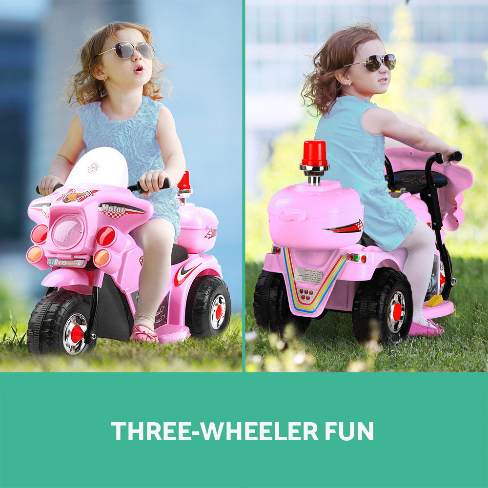 Kids Ride On Motorbike Motorcycle Car Pink - Homecoze