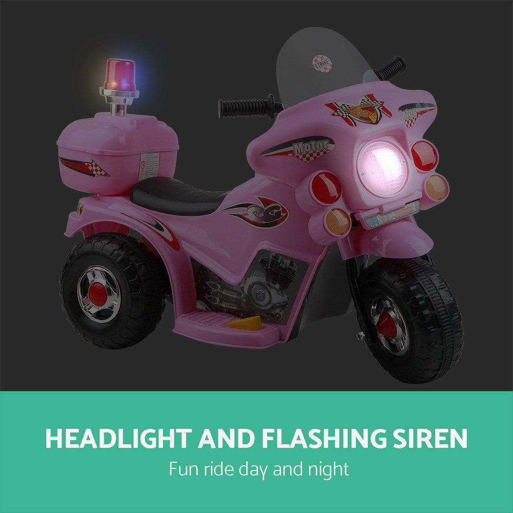 Kids Ride On Motorbike Motorcycle Car Pink - Homecoze