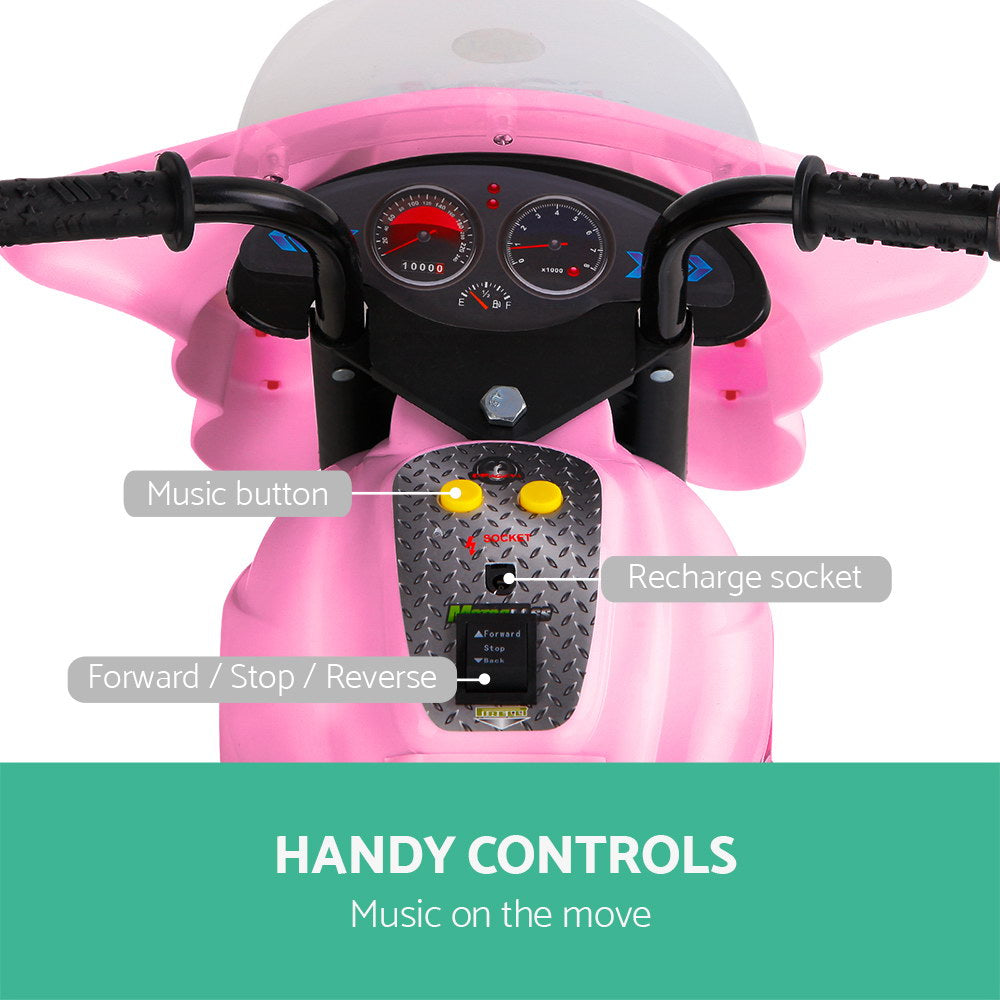 Kids Ride On Motorbike Motorcycle Car Pink - Homecoze