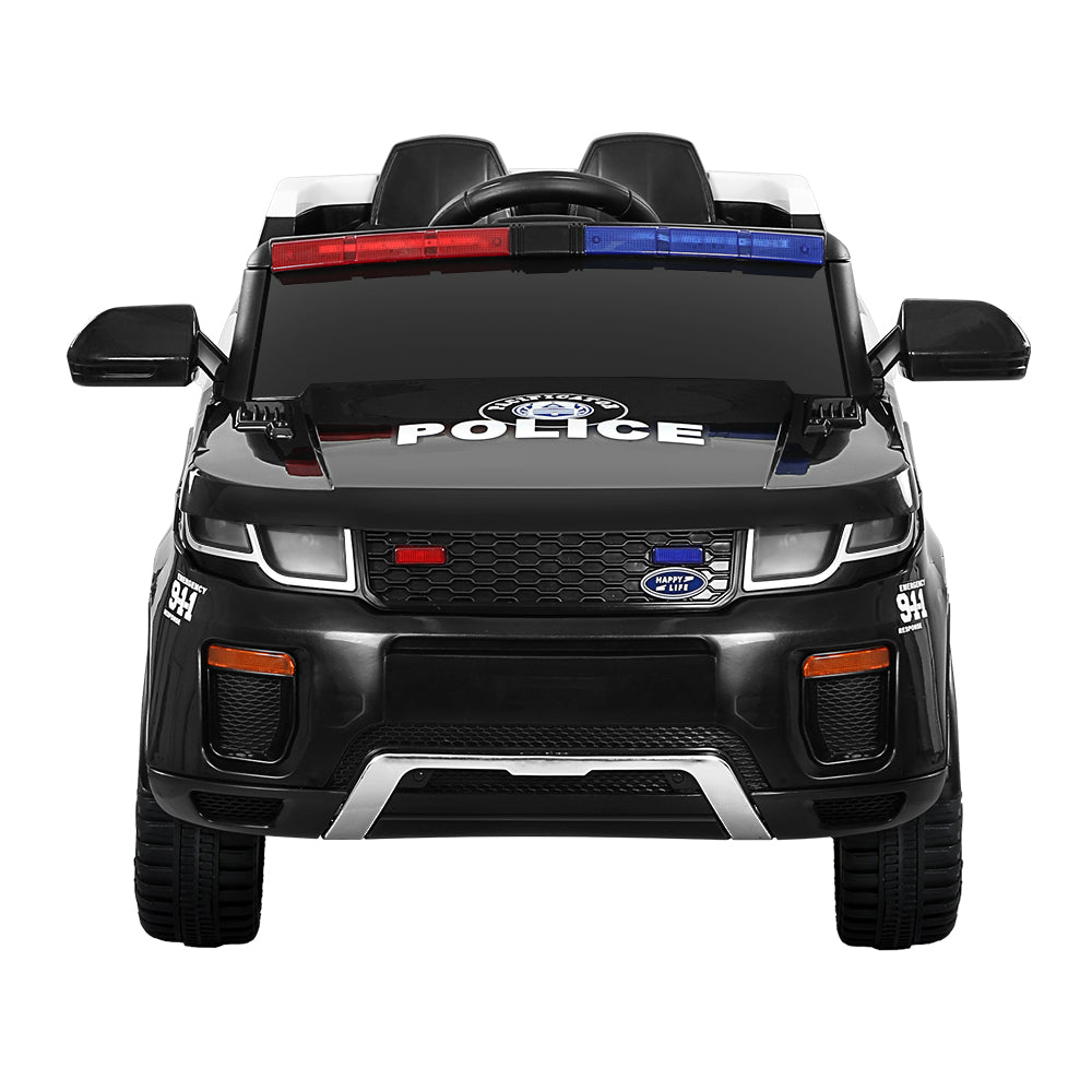Kids Ride On Electric Patrol Police Car with Remote Control 12V Black - Homecoze