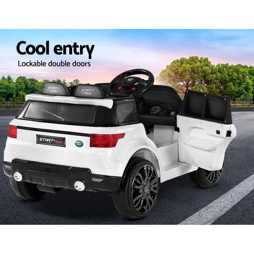 Kids Ride On Car Battery SUV - White - Homecoze