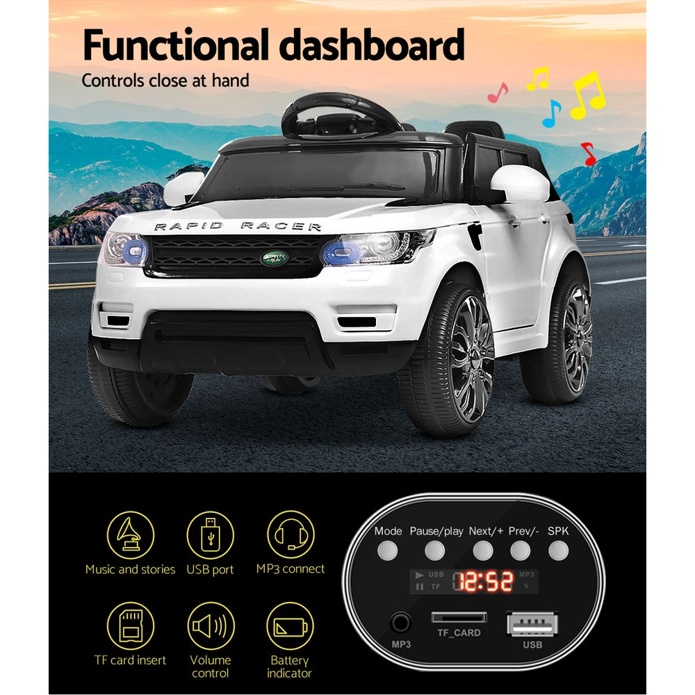 Kids Ride On Car Battery SUV - White - Homecoze