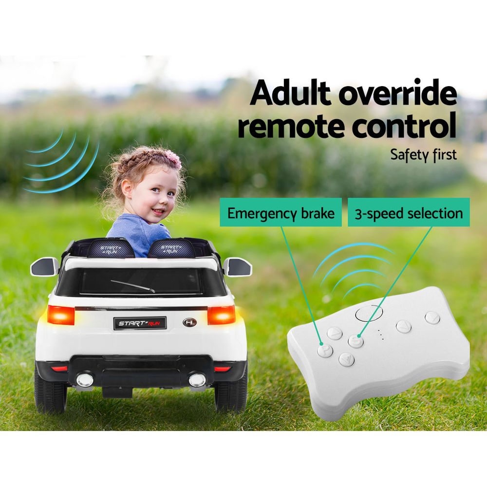 Kids Ride On Car Battery SUV - White - Homecoze
