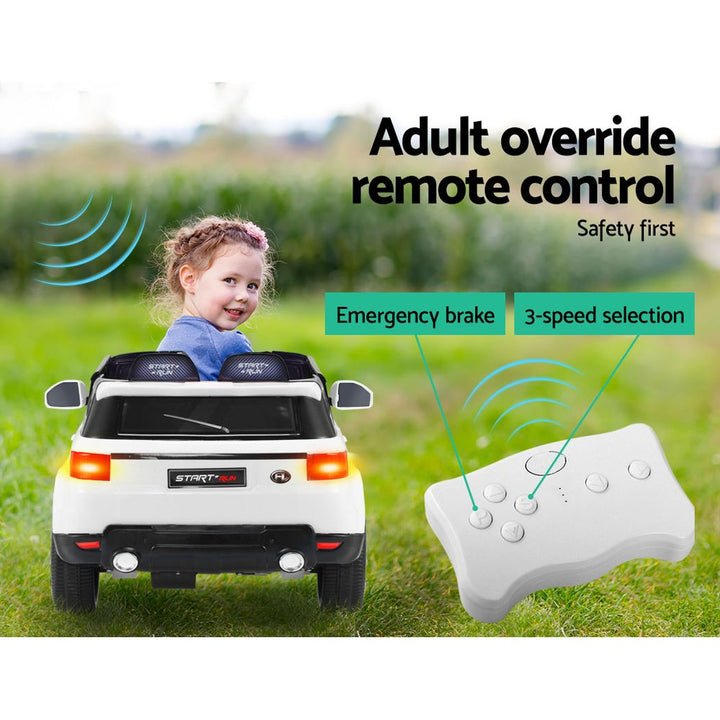 Kids Ride On Car Battery SUV - White - Homecoze