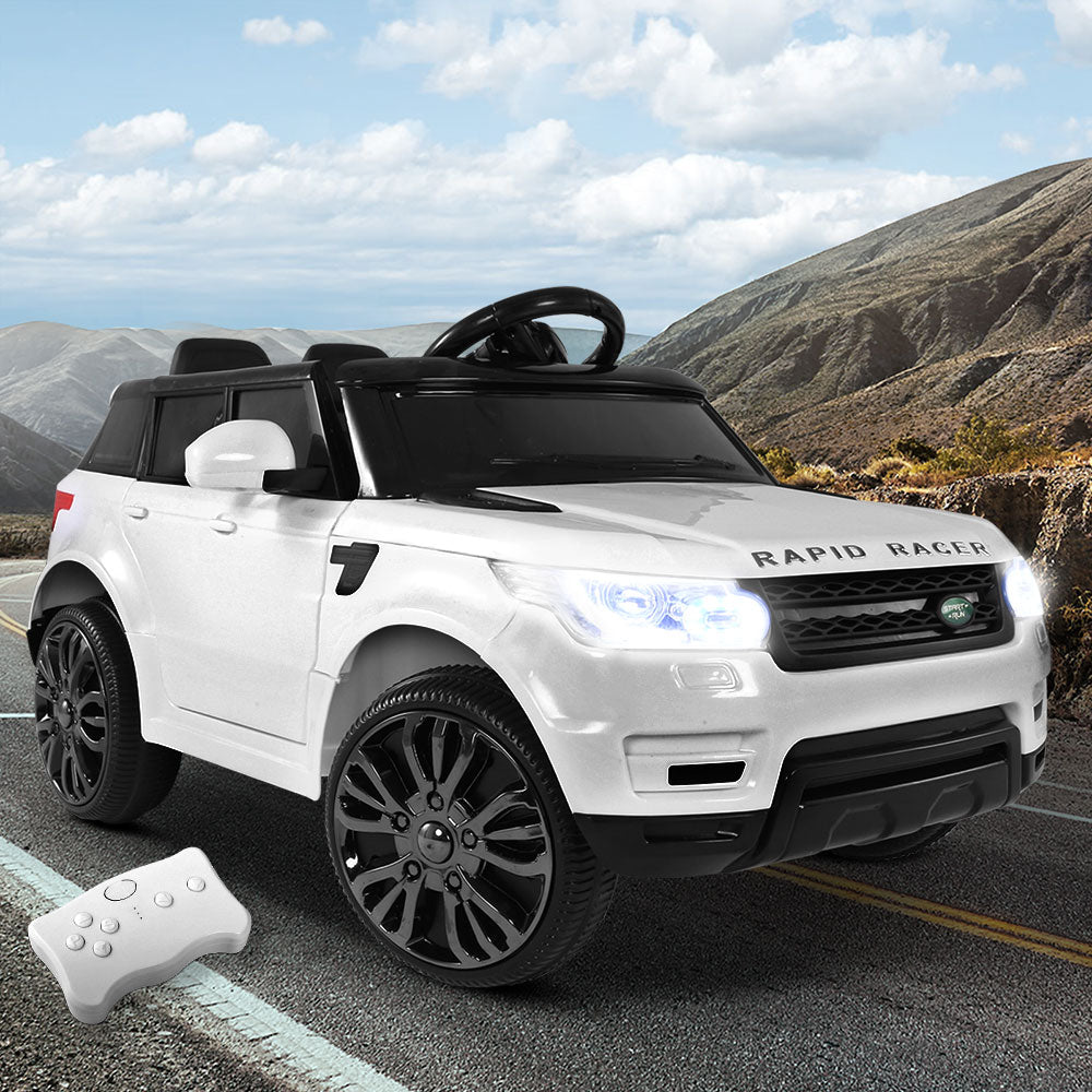 Kids Ride On Car Battery SUV - White - Homecoze