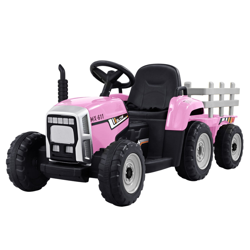 Kids Electric Tractor Ride On Car 12V - Pink - Homecoze