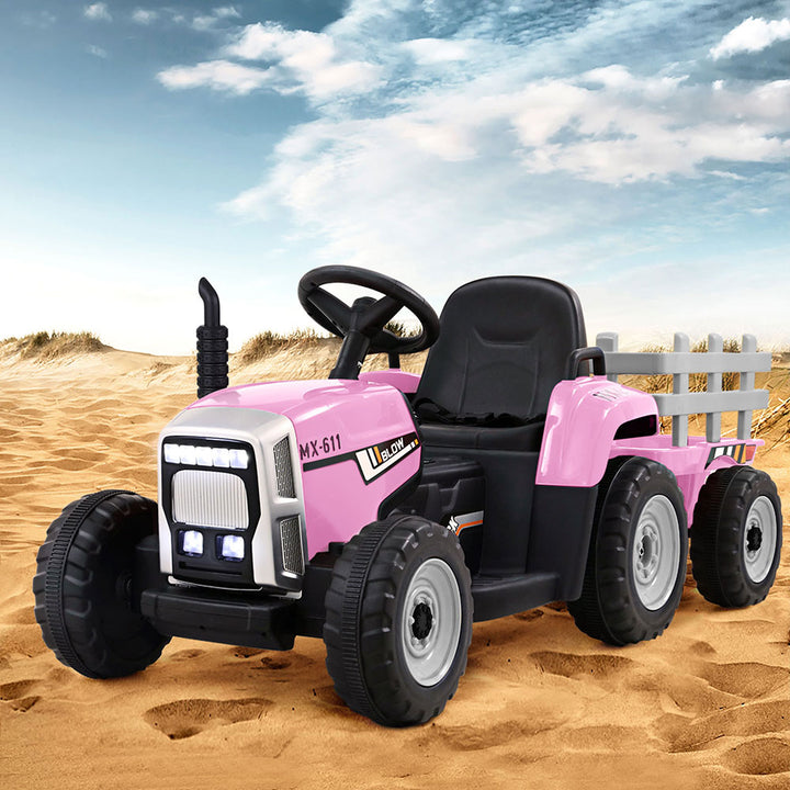 Kids Electric Tractor Ride On Car 12V - Pink