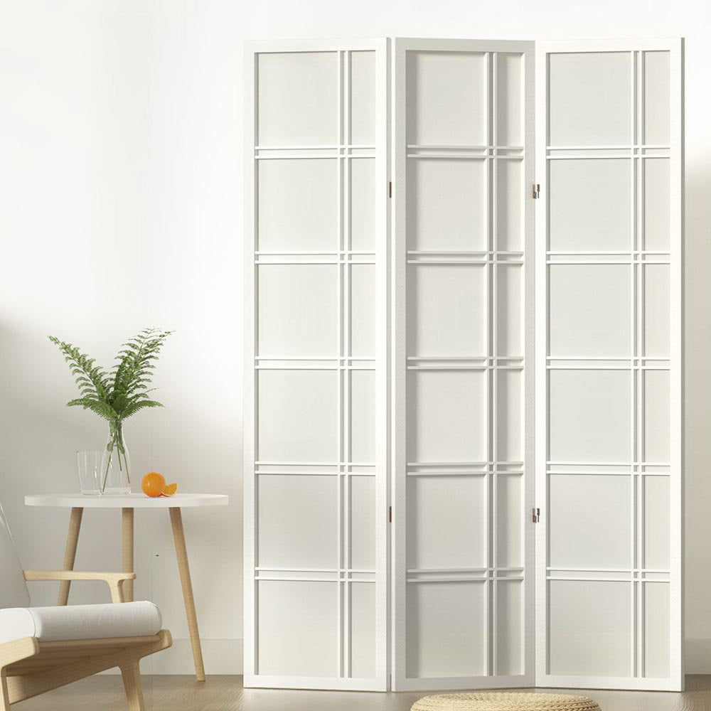 Artiss 3 Panel Room Divider Screen 132x179cm Nova White - Homecoze