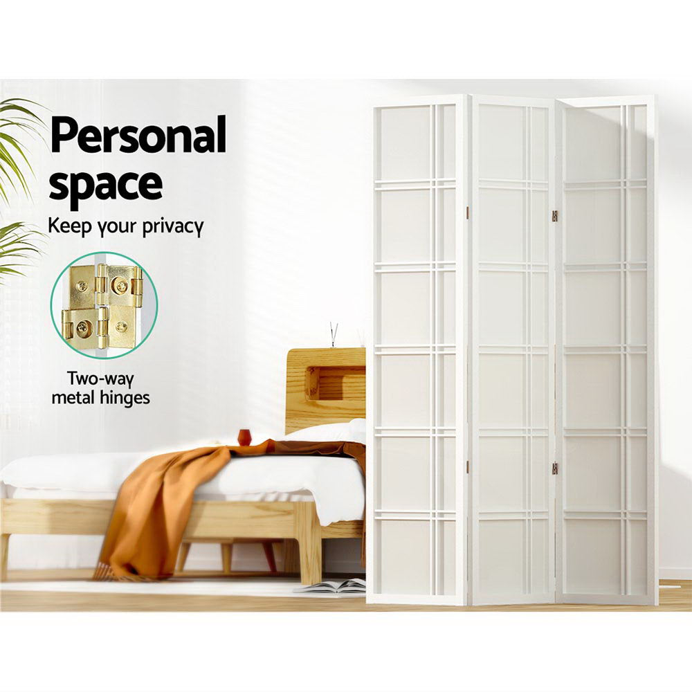 Artiss 3 Panel Room Divider Screen 132x179cm Nova White - Homecoze