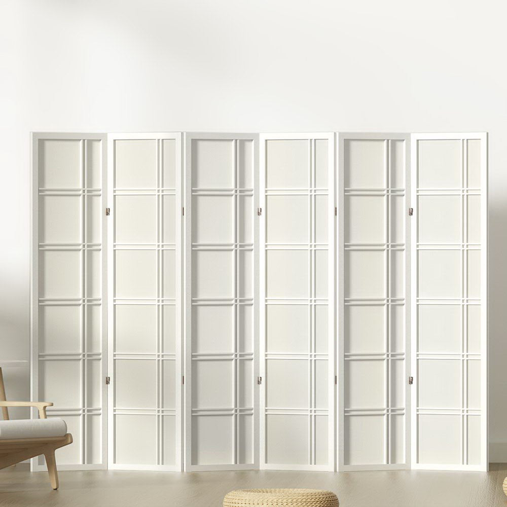 Artiss 6 Panel Room Divider Screen 265x179cm Nova White - Homecoze