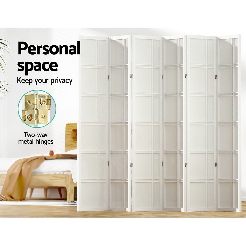 Artiss 6 Panel Room Divider Screen 265x179cm Nova White - Homecoze