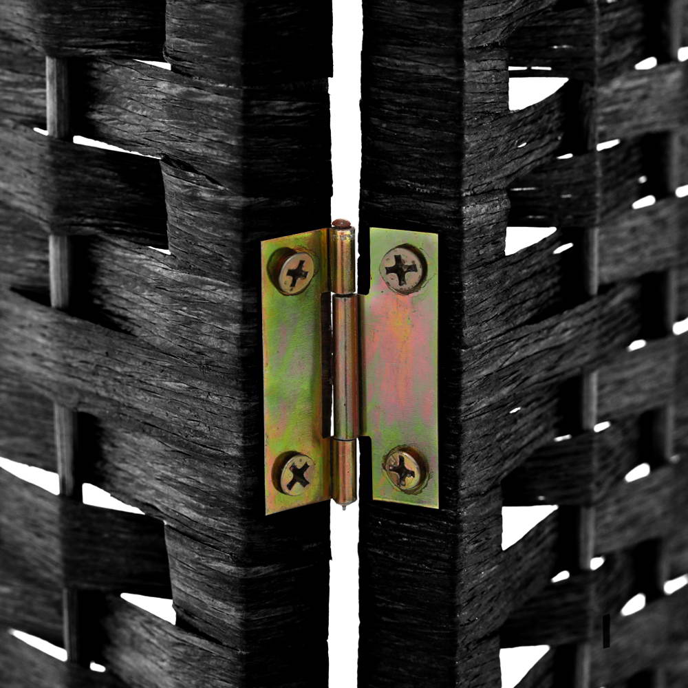 6 Panel Rattan Woven Room Divider Privacy Screen - Black - Homecoze