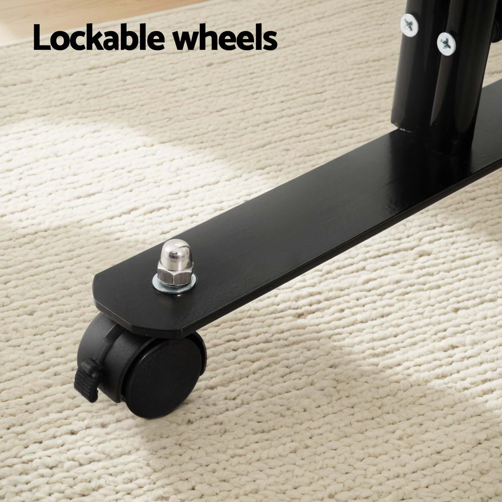 6 Panel Room Divider Partition with Wheels 323cm - Black - Homecoze