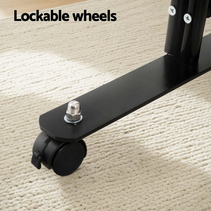 6 Panel Room Divider Partition with Wheels 323cm - Black - Homecoze