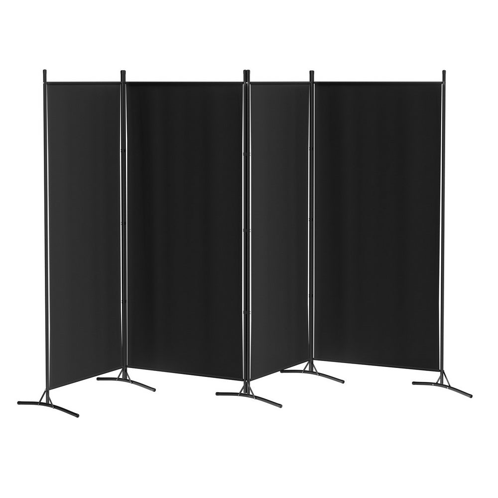 4 Panel Room Divider Partition 345cm - Black - Homecoze