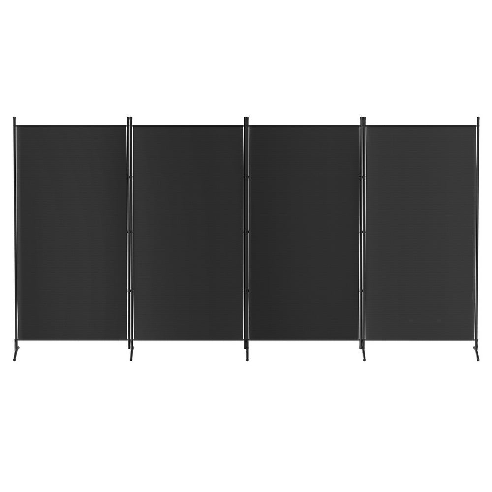4 Panel Room Divider Partition 345cm - Black - Homecoze
