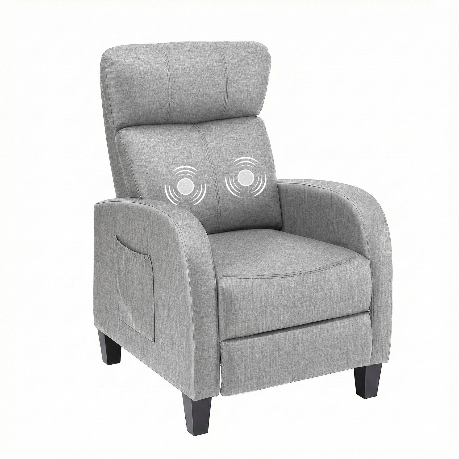 Artiss Massage Recliner Chair Small Recliner Sofa for Adults Fabric Grey - Homecoze