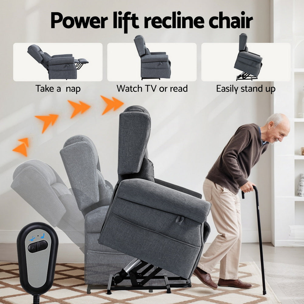 Artiss Electric Recliner Chair Power Lift Massage Heated Recliner Sofa - Homecoze