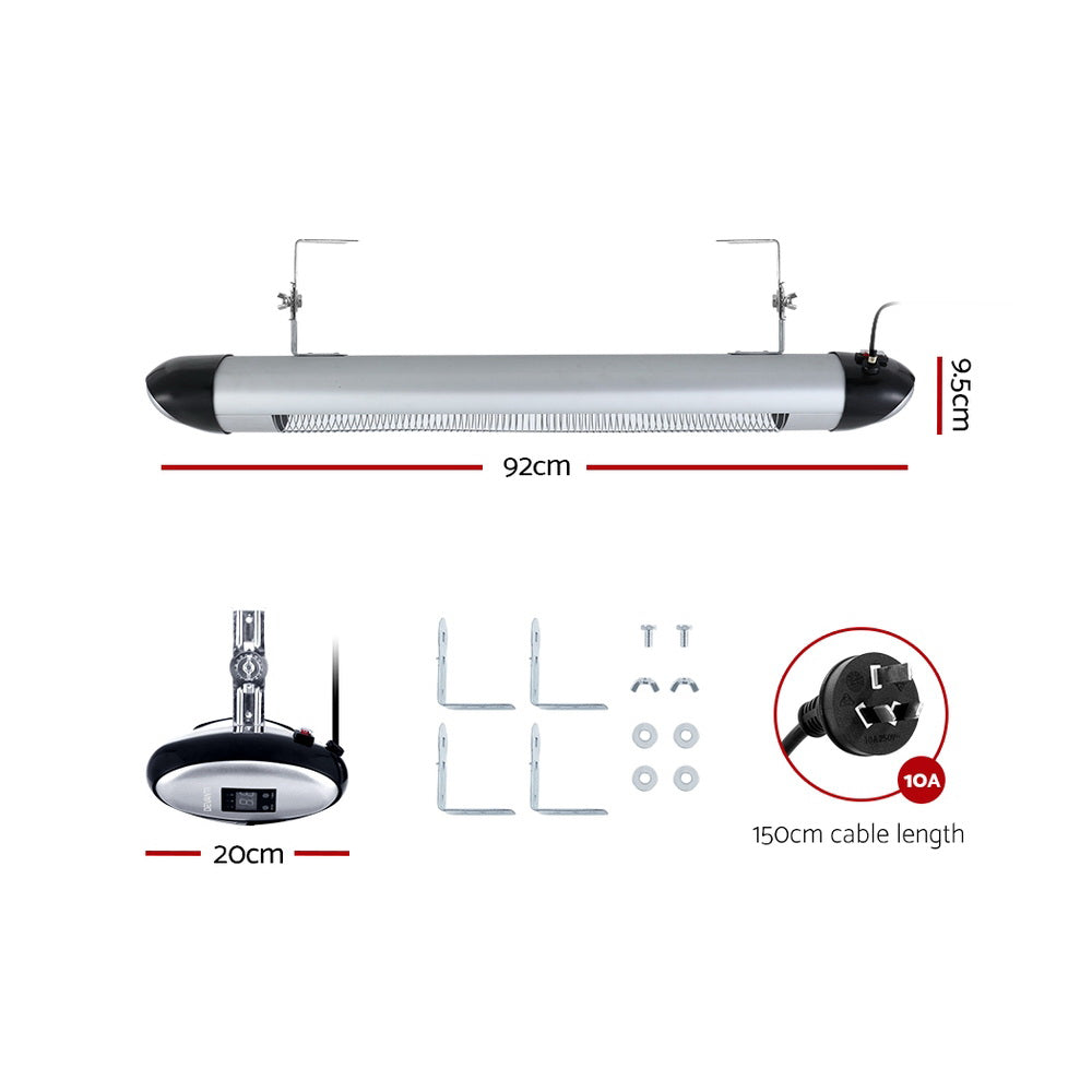 Devanti Electric Strip Heater Radiant Heaters 2000W - Homecoze