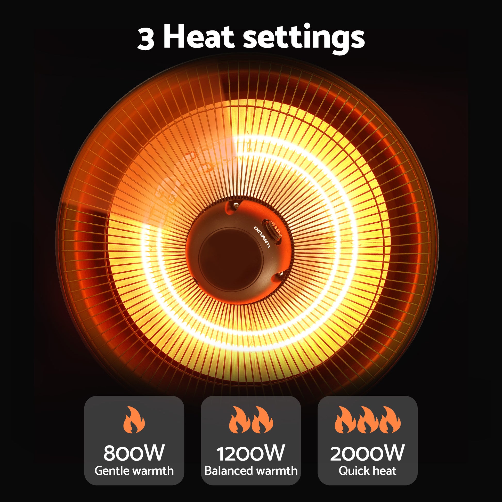 Devanti 2000W Electric Patio Heater Ceiling Mounted Hanging Heaters Remote - Homecoze