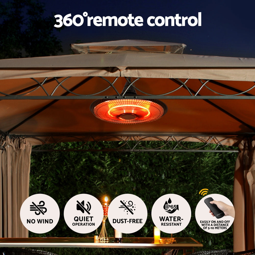Devanti 1500W Hanging Electric Patio Heater - Homecoze