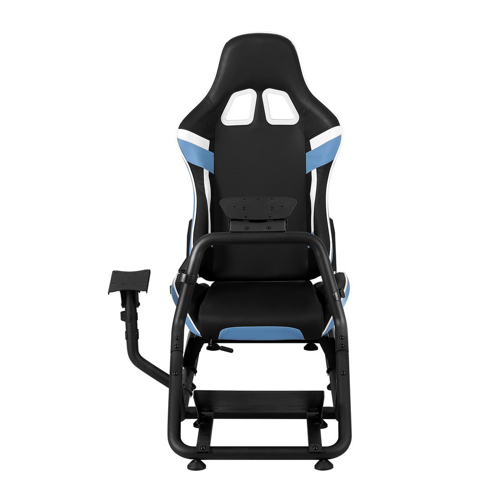 Race Seat Simulator Steering Wheel Gaming Cockpit - Blue - Homecoze