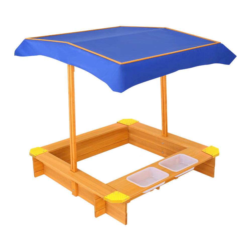 Kids Sandpit with Canopy & Water Basin 103cm - Homecoze