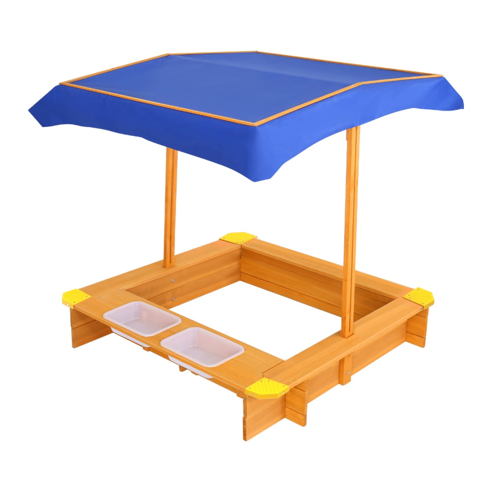 Kids Sandpit with Canopy & Water Basin 103cm - Homecoze