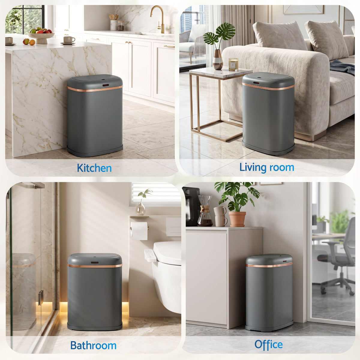 38L Automati Motion Sensor Rubbish Bin - Grey