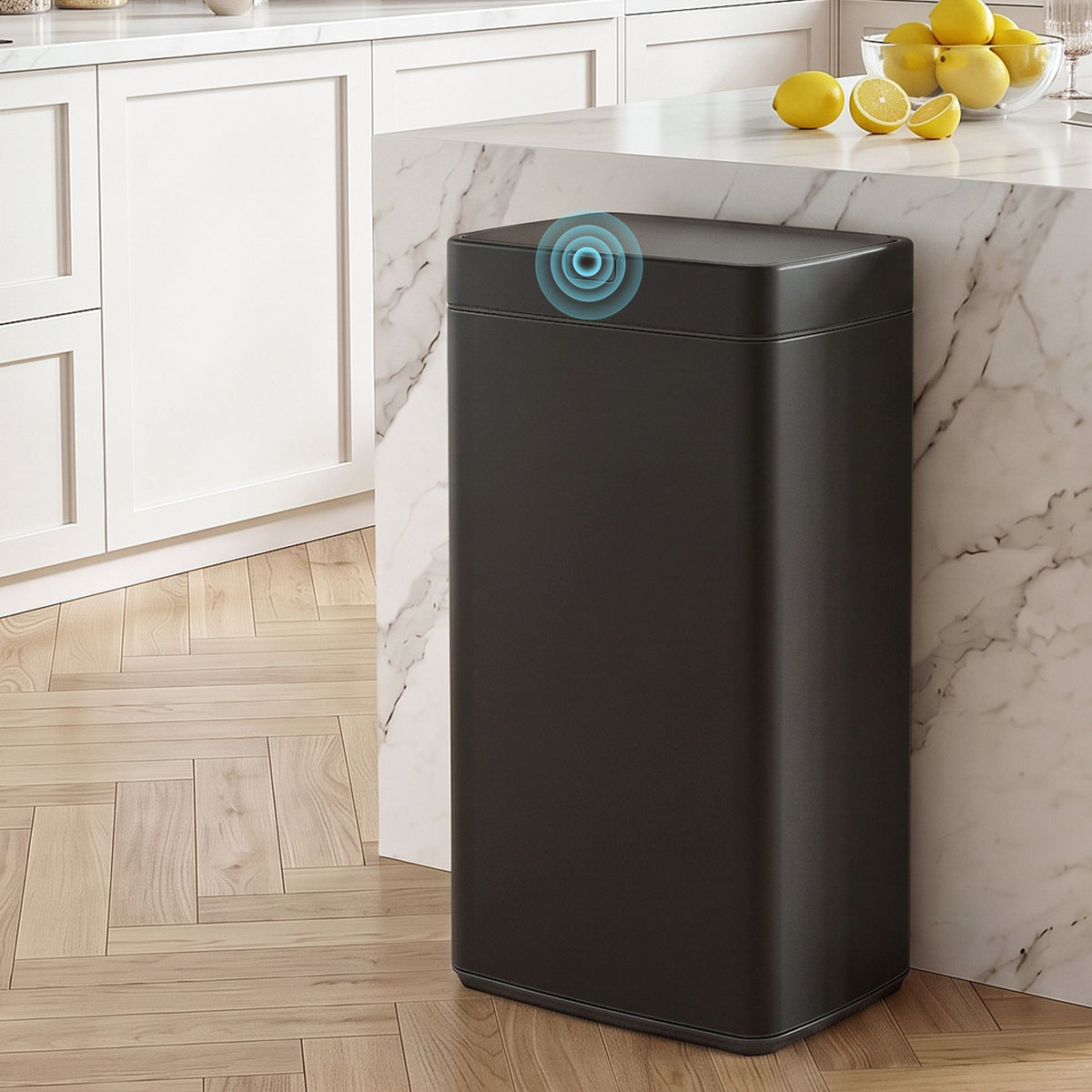 Motion Sensor Rubbish Bin Automatic Open Trash Can 45L - Black - Homecoze